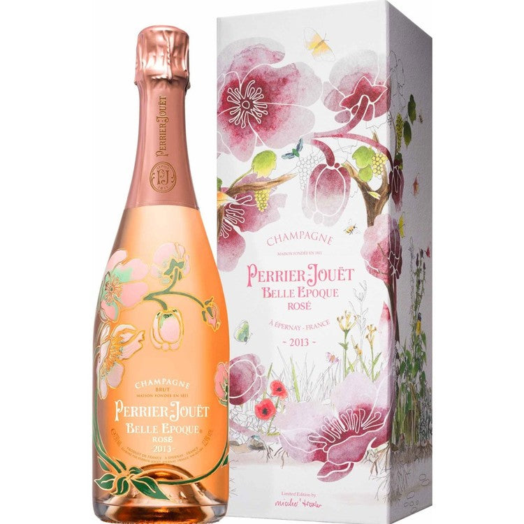 PERRIER JOUET CHAMPAGNE BRUT ROSE BELLE EPOQUE 2013 W/ LUXURY CASE GIFT BOX 750ML