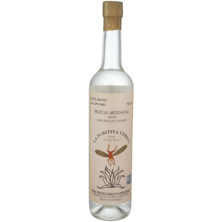 Pierde Almas Mezcal Joven Maguey Espadin La Puritita Verda 80 750ML