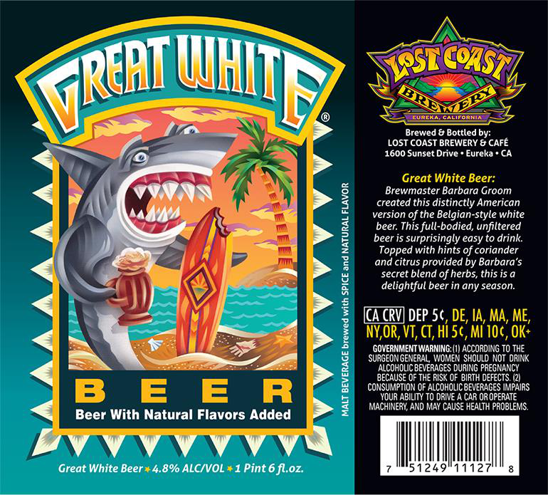 LOST COAST GREAT WHITE BEER 22 oz (12)