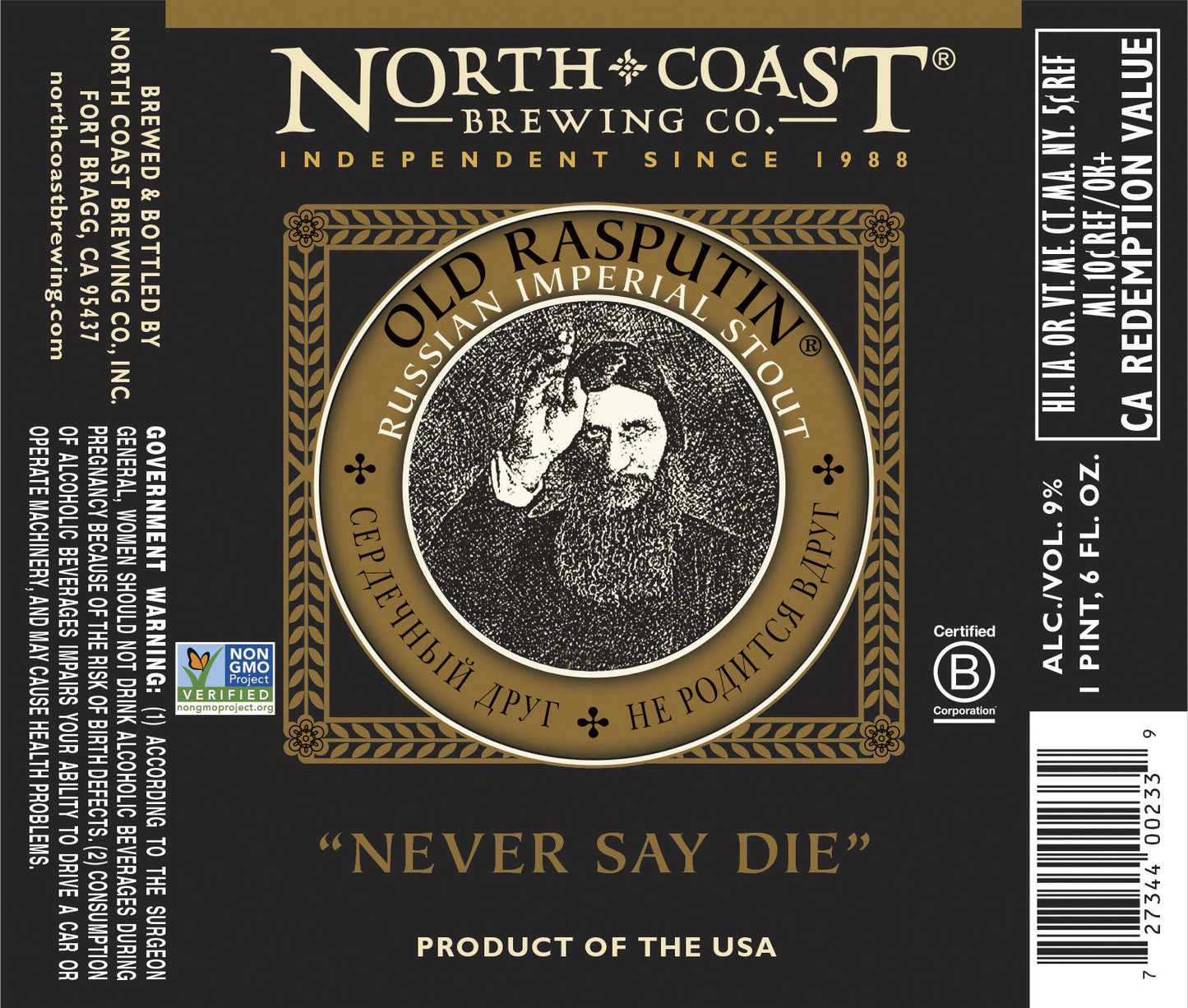 NORTH COAST OLD RASPUTIN IMPERIAL STOUT 6/4PK 12 oz (24)