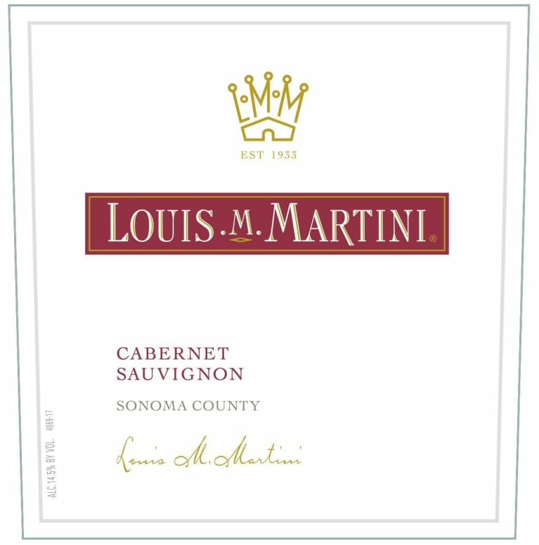 LOUIS M MARTINI CABERNET SAUVIGNON SONOMA 2018 750 mL