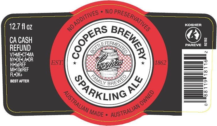 COOPERS SPARKLING ALE 4/6PK (red lbl) 375 mL (24)