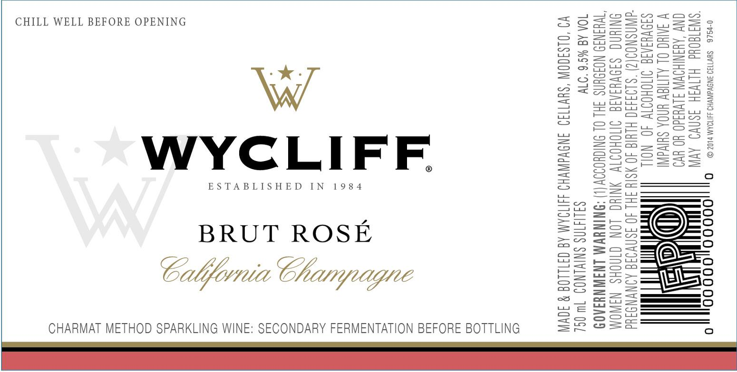 WM WYCLIFF BRUT ROSE CHAMPAGNE 750 mL