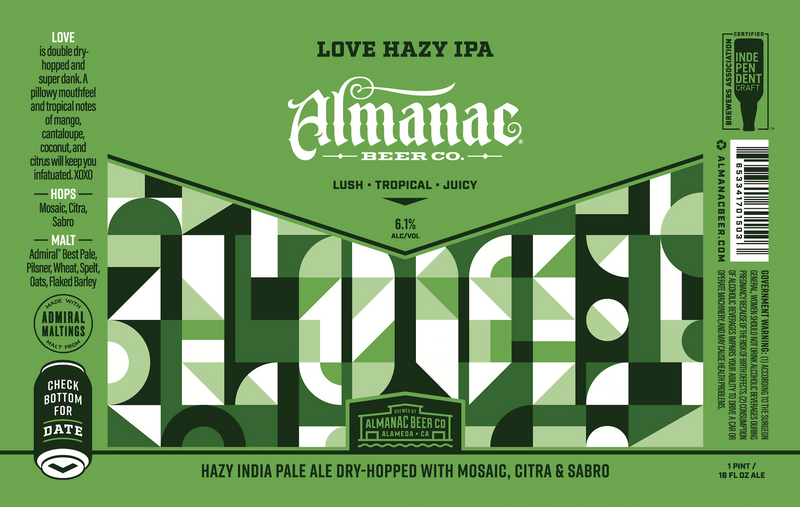 ALMANAC LOVE HAZY IPA 6/4PK CANS 16 oz (24)