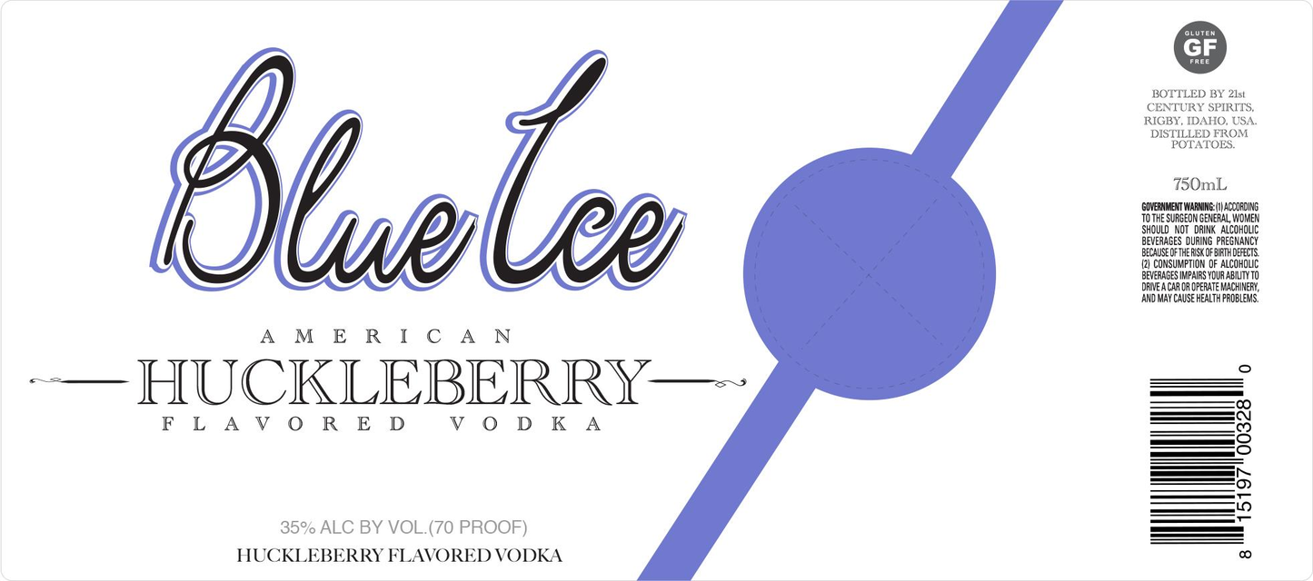 BLUE ICE HUCKLEBERRY VODKA LITERS 1 L