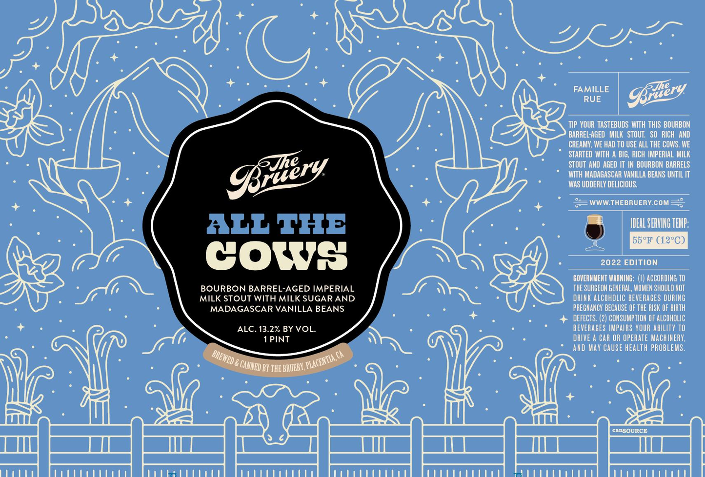 BRUERY ALL THE COWS BARREL AGED IMPERIAL MILK STOUT CANS 16 oz (12)