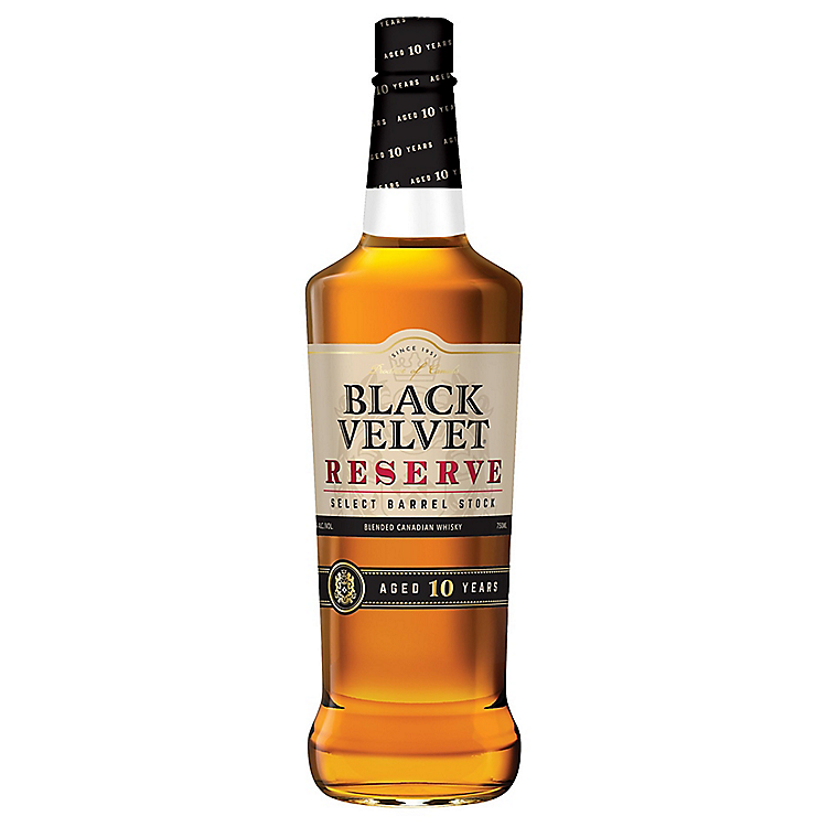 BLACK VELVET CANADIAN WHISKY RESERVE SELECT STOCK 10 YR 80 750ML