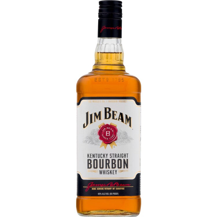 JIM BEAM STRAIGHT BOURBON WHITE LABEL 80 750ML